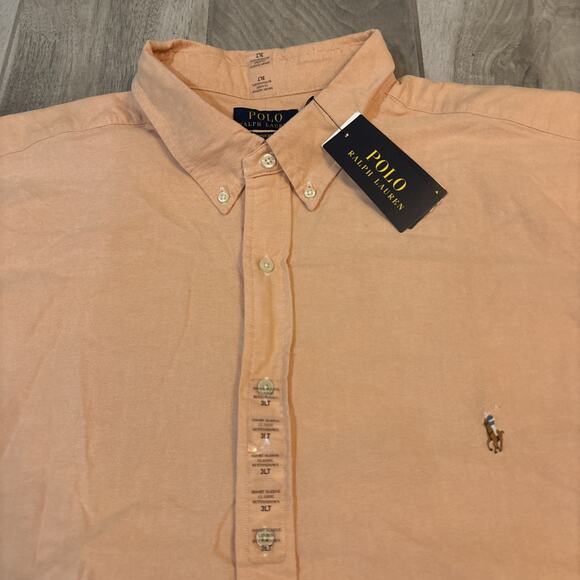 Polo Ralph Lauren RL Untucked Fit Solid Orange Men’s Sz 3XLT Cotton Shirt NWT - Picture 1 of 6